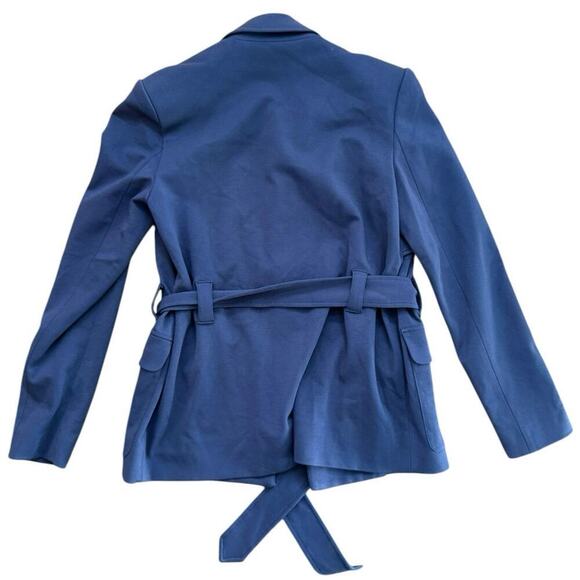 BLDWN Women's Blue Self Tie Belted Long Sleeves Blazer Jacket Size XS - Picture 8 of 8